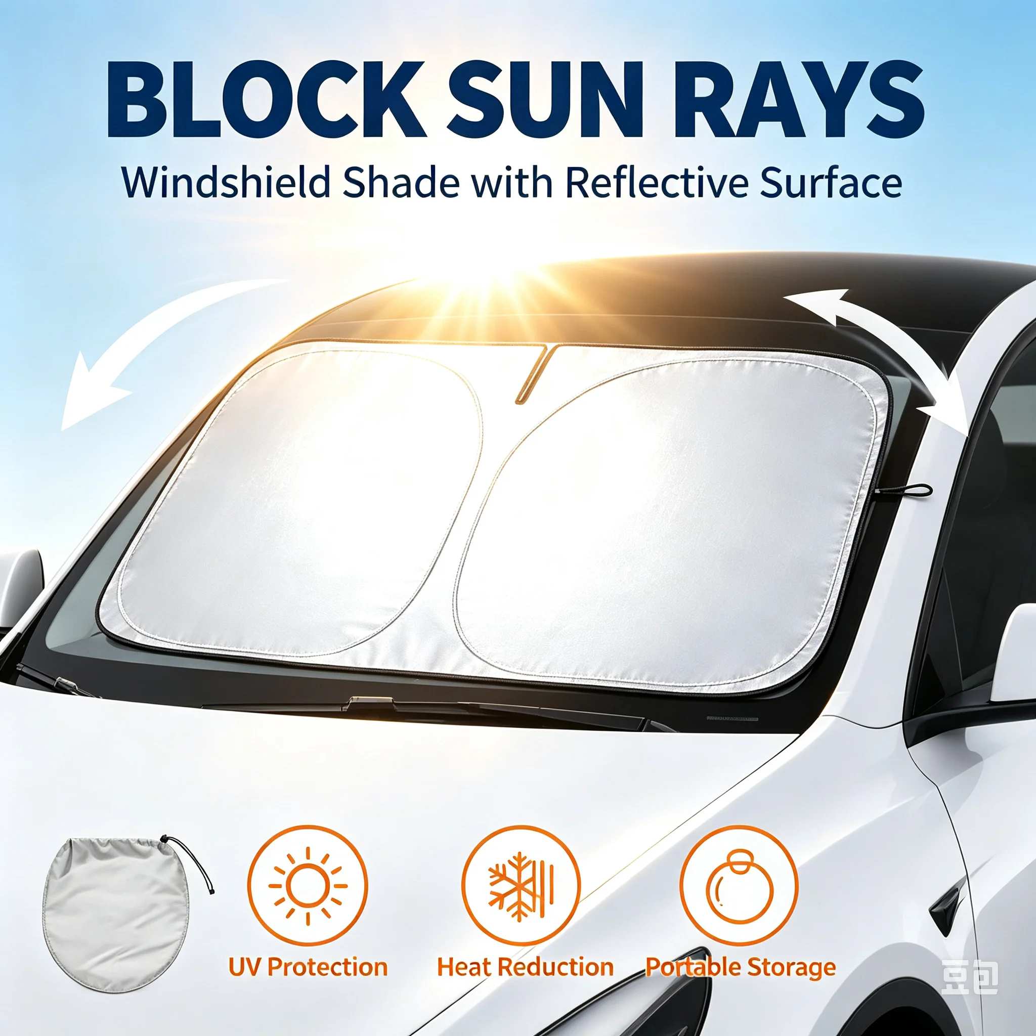 Windshield Sun Shade - واقي شمس للسيارة، حاجب حراري للزجاج