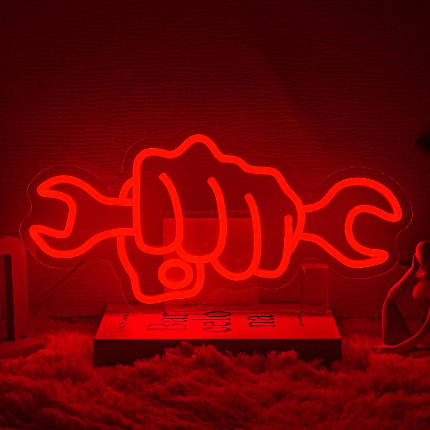 Car Led Light - لافتة نيون على شكل مفتاح ربط